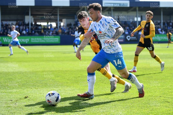 020526 - Barrow v Newport County - Sky Bet League 2 -  Joe Thomas of Newport County is challenged by Charlie McCann of Barrow
