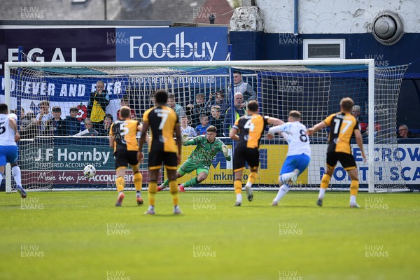 020526 - Barrow v Newport County - Sky Bet League 2 -  Jordan Wright of Newport County saves his sides penalty