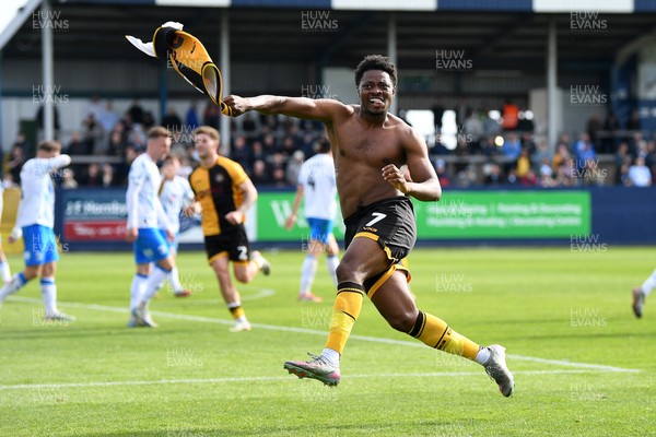 020526 - Barrow v Newport County - Sky Bet League 2 -  Bobby Kamwa of Newport County celebrates at full time