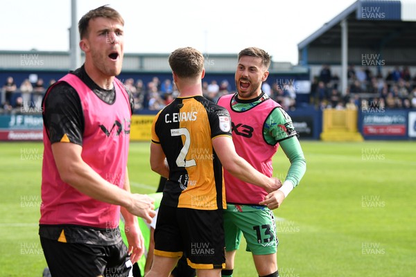 020526 - Barrow v Newport County - Sky Bet League 2 -  Newport players celebrate taking the lead
