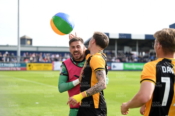020526 - Barrow v Newport County - Sky Bet League 2 -  Newport players celebrate taking the lead