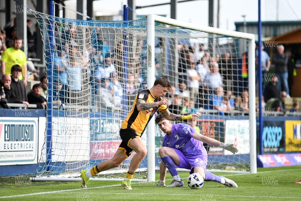 020526 - Barrow v Newport County - Sky Bet League 2 -  James Crole of Newport County goes around Killian Barrett of Barrow to set up Tom Davies of Newport County