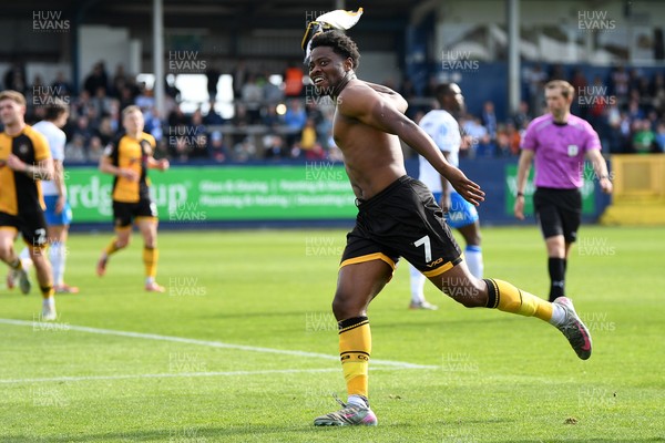 020526 - Barrow v Newport County - Sky Bet League 2 -  Bobby Kamwa of Newport County celebrates at full time with team mates