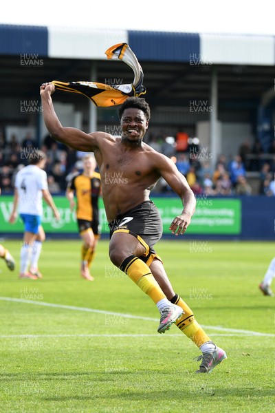 020526 - Barrow v Newport County - Sky Bet League 2 -  Bobby Kamwa of Newport County celebrates at full time with team mates
