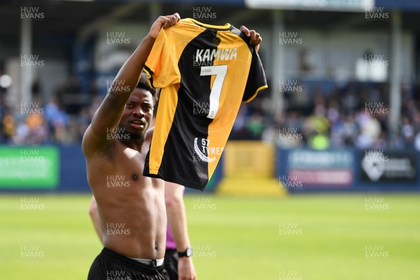 020526 - Barrow v Newport County - Sky Bet League 2 -  Bobby Kamwa of Newport County celebrates scoring a goal
