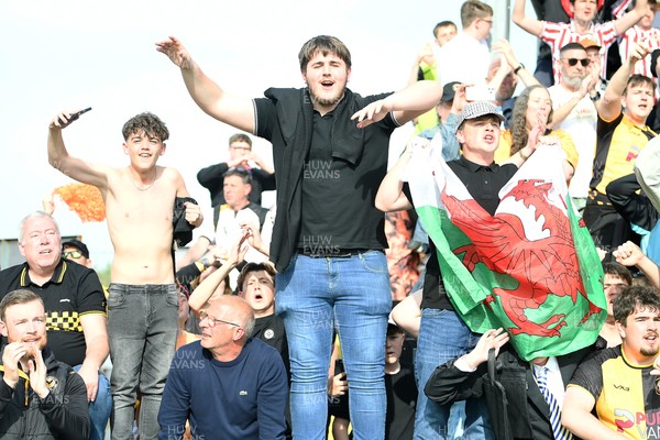 020526 - Barrow v Newport County - Sky Bet League 2 -  Newport fans celebrates at full time