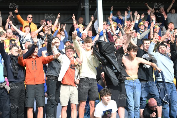 020526 - Barrow v Newport County - Sky Bet League 2 -  Newport fans celebrates at full time