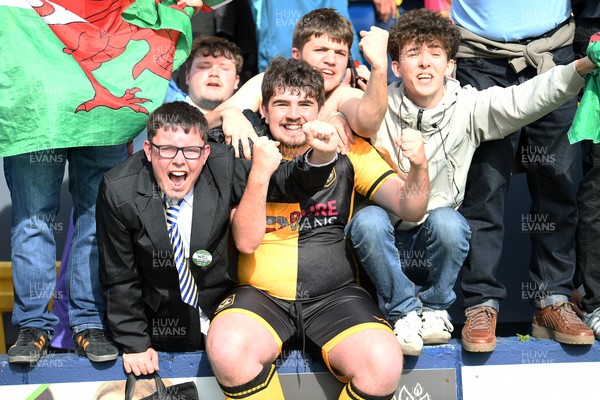 020526 - Barrow v Newport County - Sky Bet League 2 -  Newport fans celebrates at full time