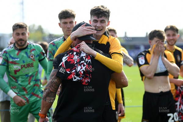 020526 - Barrow v Newport County - Sky Bet League 2 -  Joe Thomas of Newport County celebrates at full time