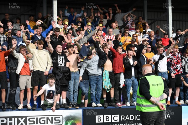 020526 - Barrow v Newport County - Sky Bet League 2 -  Newport fans celebrates at full time
