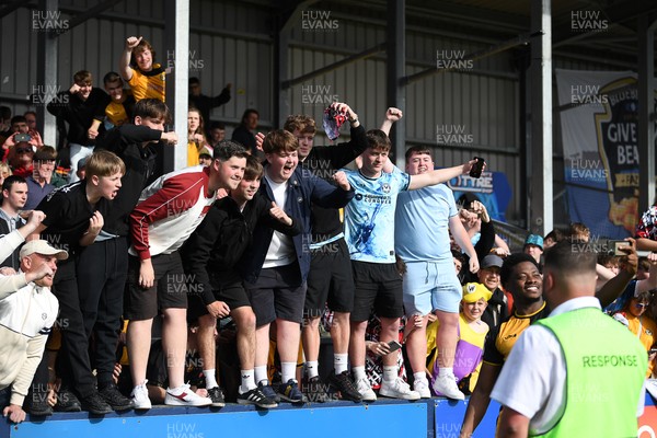 020526 - Barrow v Newport County - Sky Bet League 2 -  Newport fans celebrates at full time