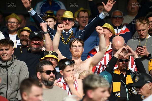 020526 - Barrow v Newport County - Sky Bet League 2 -  Newport fans celebrates at full time
