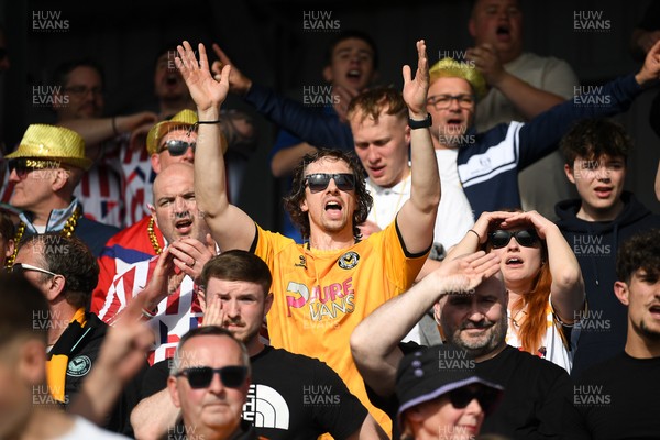 020526 - Barrow v Newport County - Sky Bet League 2 -  Newport fans celebrates at full time