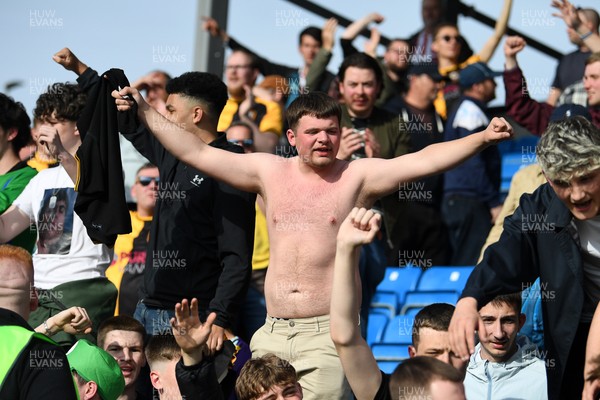 020526 - Barrow v Newport County - Sky Bet League 2 -  Newport fans celebrates at full time