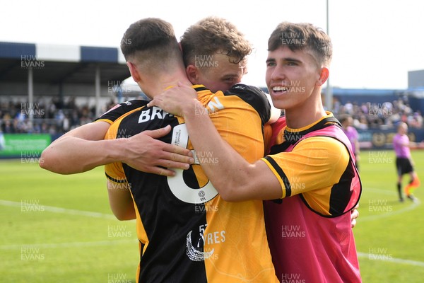 020526 - Barrow v Newport County - Sky Bet League 2 -  Sven Sprangler of Newport County celebrates at full time with team mates