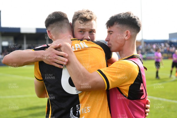 020526 - Barrow v Newport County - Sky Bet League 2 -  Sven Sprangler of Newport County celebrates at full time with team mates