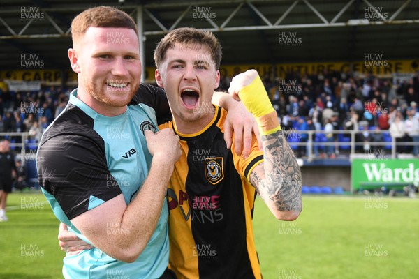 020526 - Barrow v Newport County - Sky Bet League 2 -  Lee Jenkins of Newport County celebrates at full time with James Crole of Newport County