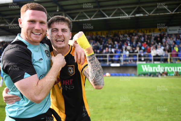 020526 - Barrow v Newport County - Sky Bet League 2 -  Lee Jenkins of Newport County celebrates at full time with James Crole of Newport County