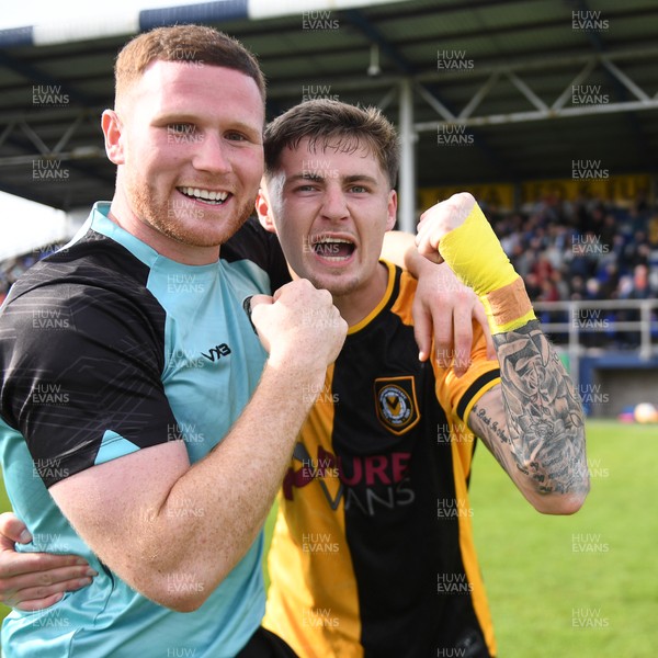 020526 - Barrow v Newport County - Sky Bet League 2 -  Lee Jenkins of Newport County celebrates at full time with James Crole of Newport County