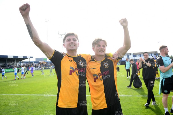 020526 - Barrow v Newport County - Sky Bet League 2 -  James Crole of Newport County and Tom Davies of Newport County celebrates at full time