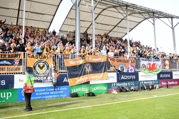 020526 - Barrow v Newport County - Sky Bet League 2 -  Newport fans celebrate at full time