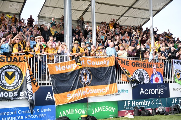 020526 - Barrow v Newport County - Sky Bet League 2 -  Newport fans celebrate at full time