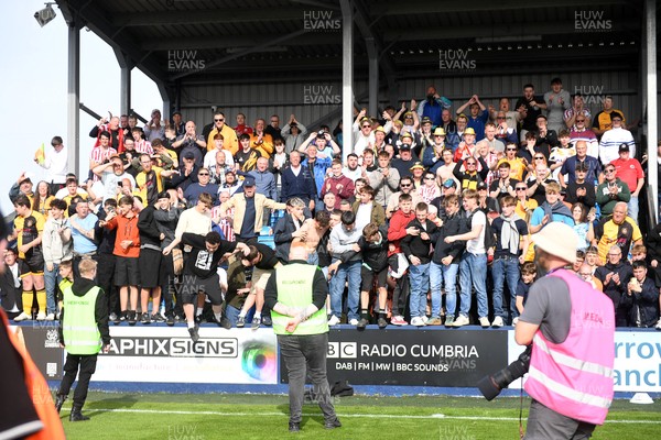 020526 - Barrow v Newport County - Sky Bet League 2 -  Newport fans celebrate at full time