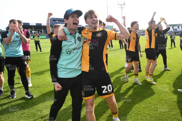 020526 - Barrow v Newport County - Sky Bet League 2 -  Anthony Glennon of Newport County and Ben Lloyd of Newport County celebrates at full time
