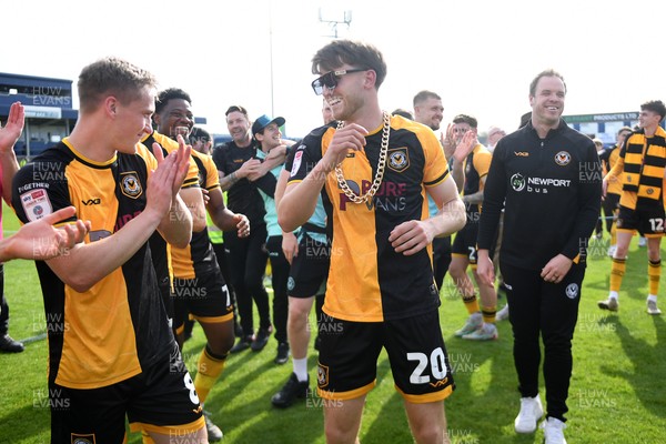 020526 - Barrow v Newport County - Sky Bet League 2 -  Ben Lloyd of Newport County celebrates at full time