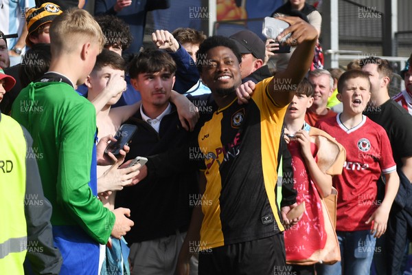 020526 - Barrow v Newport County - Sky Bet League 2 -  Bobby Kamwa of Newport County with fans at full time