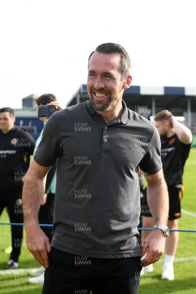 020526 - Barrow v Newport County - Sky Bet League 2 -  Newport County Head Coach, Christian Fuchs celebrates at full time