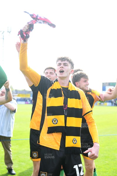 020526 - Barrow v Newport County - Sky Bet League 2 -  Joe Thomas of Newport County celebrates at full time