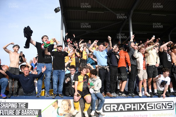020526 - Barrow v Newport County - Sky Bet League 2 -  Newport fans celebrate at full time