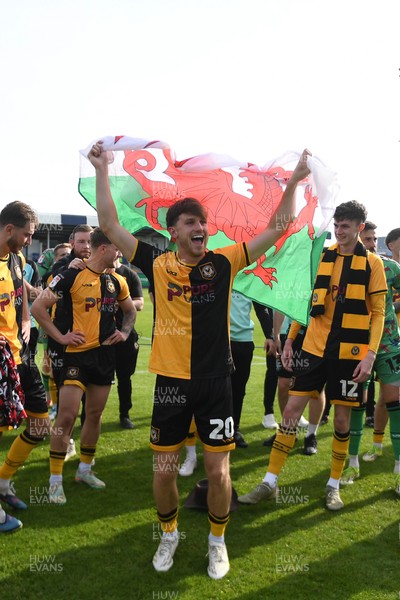 020526 - Barrow v Newport County - Sky Bet League 2 -  Ben Lloyd of Newport County celebrates at full time