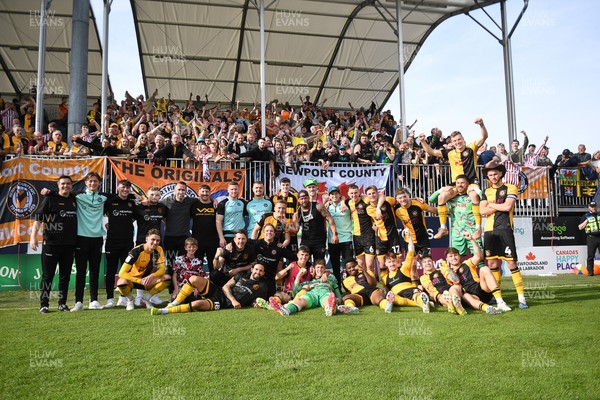 020526 - Barrow v Newport County - Sky Bet League 2 -  Newport celebrate at full time
