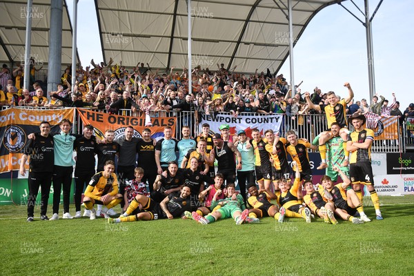 020526 - Barrow v Newport County - Sky Bet League 2 -  Newport celebrate at full time