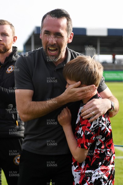 020526 - Barrow v Newport County - Sky Bet League 2 -  Newport County Head Coach, Christian Fuchs celebrates at full time with his son