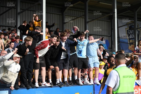 020526 - Barrow v Newport County - Sky Bet League 2 -  Newport fans celebrates at full time