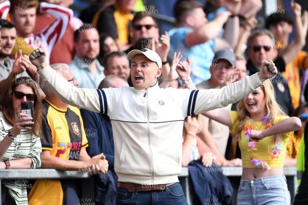 020526 - Barrow v Newport County - Sky Bet League 2 -  Newport fans celebrates at full time