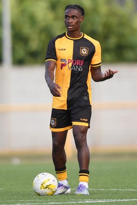 250725 - Barry Town United v Newport County - Pre Season Friendly - Habeeb Ogunneye of Newport County
