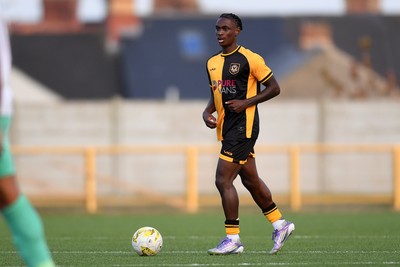 250725 - Barry Town United v Newport County - Pre Season Friendly - Habeeb Ogunneye of Newport County