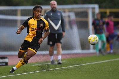 250725 - Barry Town United v Newport County - Pre Season Friendly - Moses-Alexander Walker of Newport County