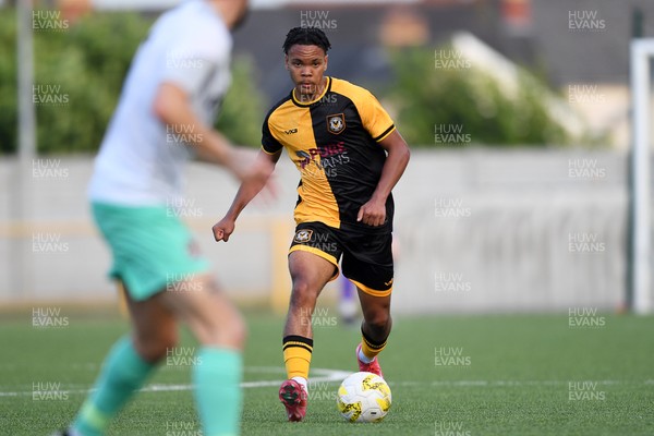 250725 - Barry Town United v Newport County - Pre Season Friendly - Armani Babah of Newport County