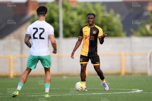 250725 - Barry Town United v Newport County - Pre Season Friendly - Habeeb Ogunneye of Newport County