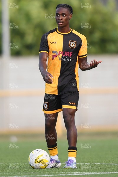 250725 - Barry Town United v Newport County - Pre Season Friendly - Habeeb Ogunneye of Newport County