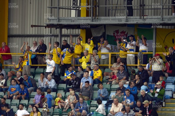 270713 - Barry Town V Cardiff City - Pre Season Friendly -Barry Town fans celebrate as they equalize against Cardiff City