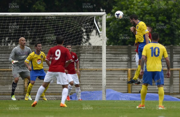 270713 - Barry Town V Cardiff City - Pre Season Friendly -Lewis Cosslet of Barry Town scores Barry's second goal of the game