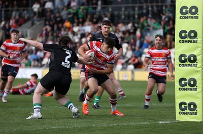 050525 - Barry v Gorseinon - U18 Plate Final - Boys U18s Finals Day - George Davies of Gorseinon scores a try