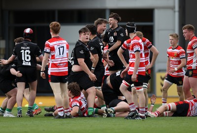 050525 - Barry v Gorseinon - U18 Plate Final - Boys U18s Finals Day - Barry celebrate the victory at full time