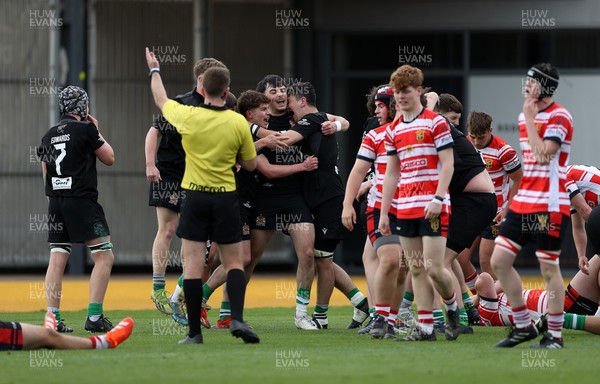 050525 - Barry v Gorseinon - U18 Plate Final - Boys U18s Finals Day - Barry celebrate the victory at full time